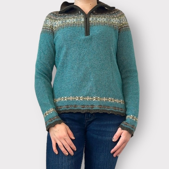 Eddie Bauer Sweaters - Eddie Bauer Fair Isle Pullover Cashmere, Cotton, Wool, Angora Blend Sweater